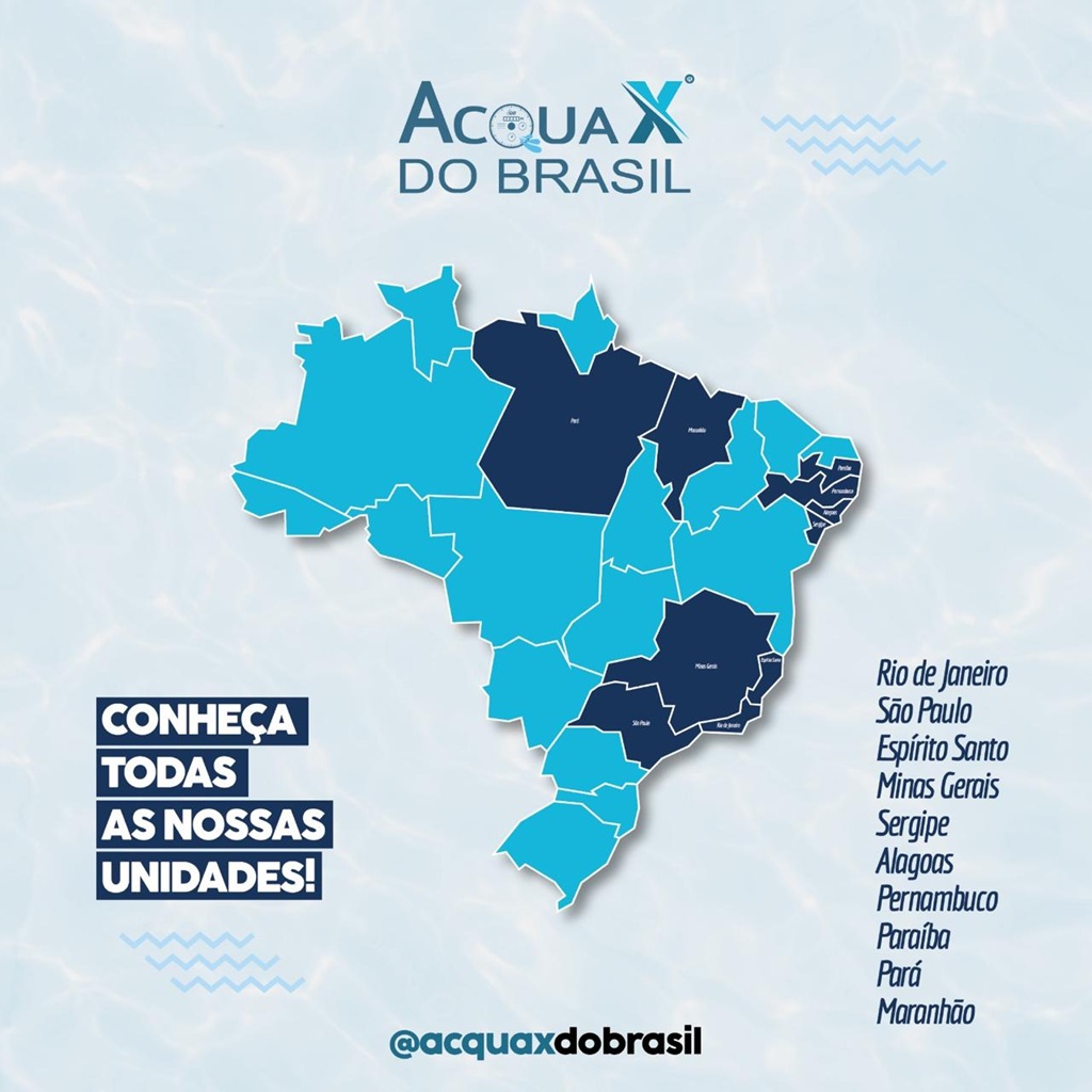 Mapa do Brasil destacando regiões de atuação: Sudeste, parte do Nordeste e Norte